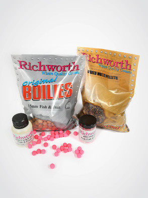 Richworth Fish & Fruit Pack: 1kg 15mm boilies, 900g Pellets, Dip & Pop-ups