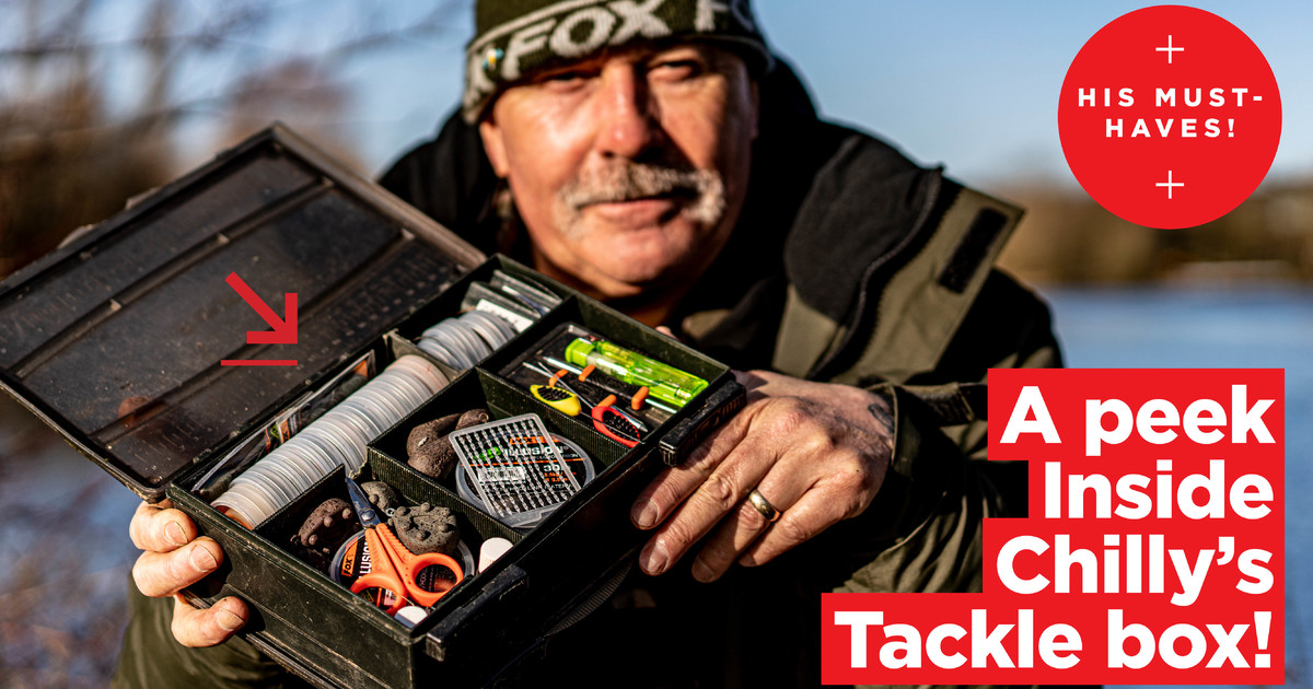 An EXCLUSIVE peek inside Chilly's carp fishing tackle box!